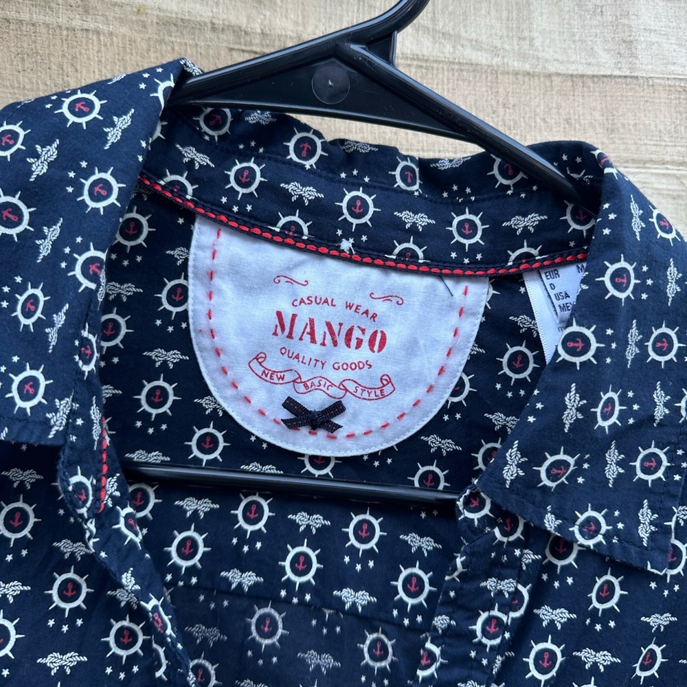 Blue Patterned Button-Up Shirt - Picture 2 of 4